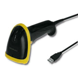 Qoltec 50860 stregkodelæser Håndholdt stregkodelæser 1D Laser Sort, Gul