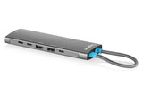Digitus USB-C Docking Station, 11-Port mobil dockingstation Tablet/smartphone/laptop Grå