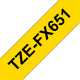Brother TZE-FX651 etiketbånd Sort på gul TZ