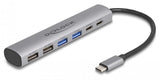 DeLOCK 64232 dockingstation Ledningsført USB 3.2 Gen 1 (3.1 Gen 1) Type-A + Type-C Grå