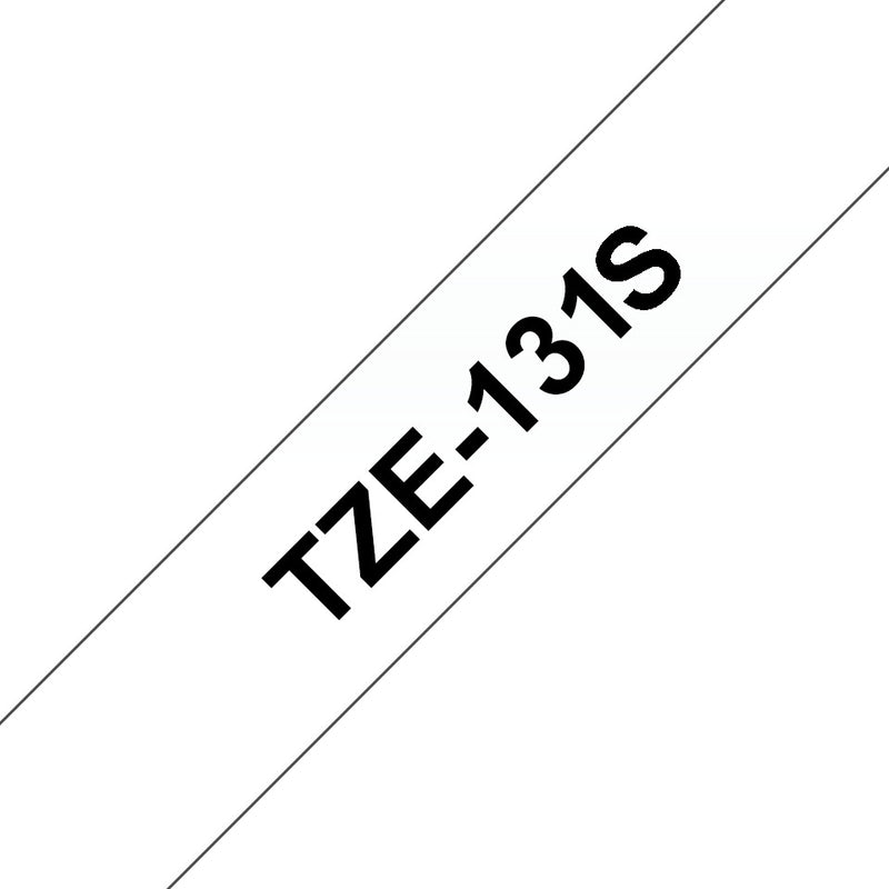 Brother TZE131S etiketbånd Sort på transparant TZe