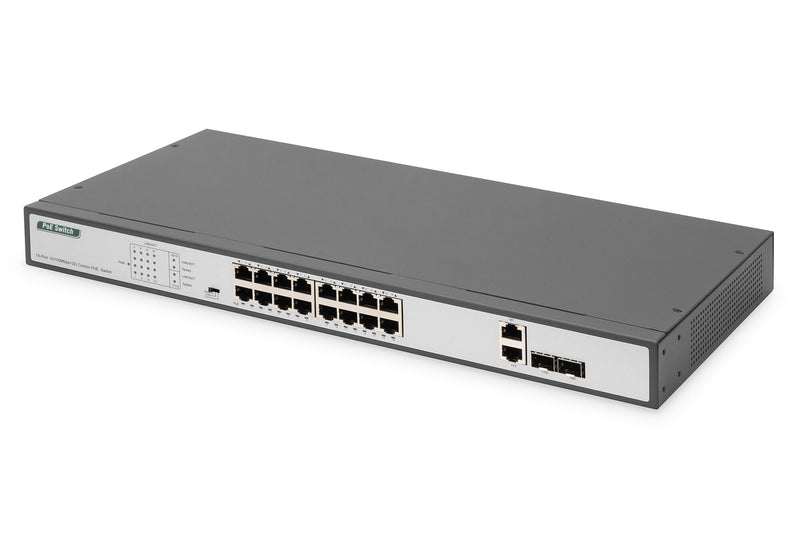 Digitus DN-95342-1 netværksswitch Ikke administreret Fast Ethernet (10/100) 1U Sort, Sølv