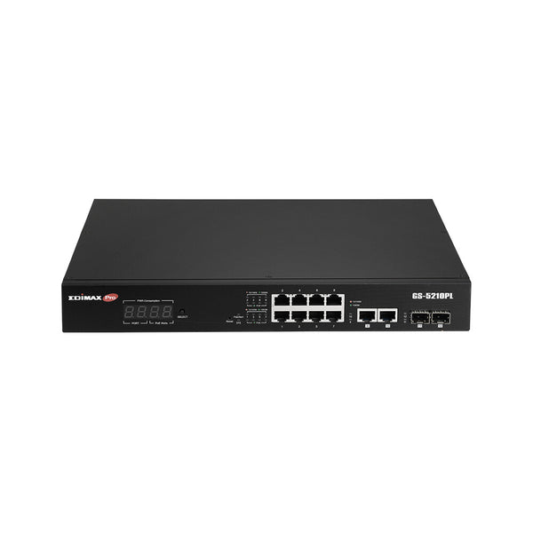 Edimax GS-5210PL netværksswitch Administreret Gigabit Ethernet (10/100/1000) Sort