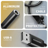 Axagon ADA-HA lydkort 2.0 kanaler USB