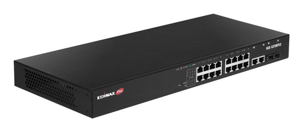 Edimax IGS-5218PLC netværksswitch Administreret L2 Gigabit Ethernet (10/100/1000) Strøm over Ethernet (PoE) 1U Sort