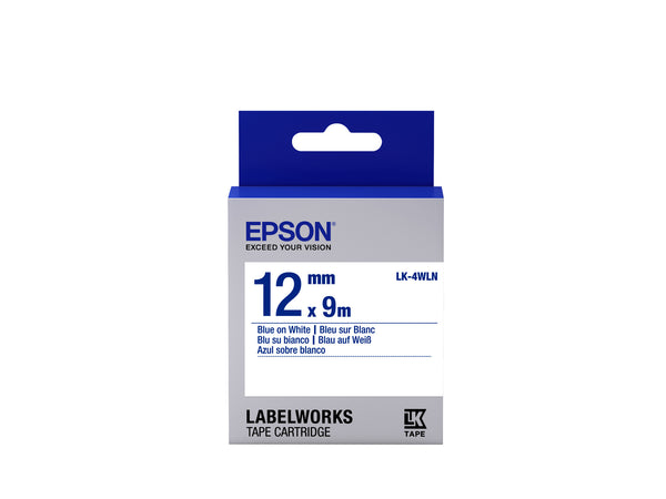 Epson Label Cartridge Standard LK-4WLN Blue/White 12mm (9m) etiketbånd Blå på hvid