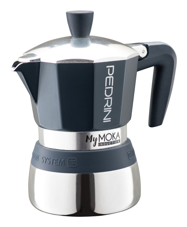 Pedrini MyMoka induction Moka gryde Blå, Rustfrit stål