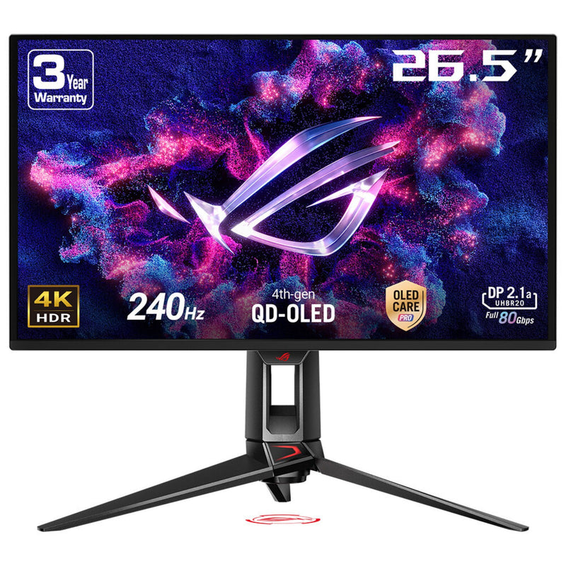 ASUS ROG Swift OLED PG27UCDM computerskærm 67,3 cm (26.5") 3840 x 2160 pixel 4K Ultra HD QD-OLED Sort