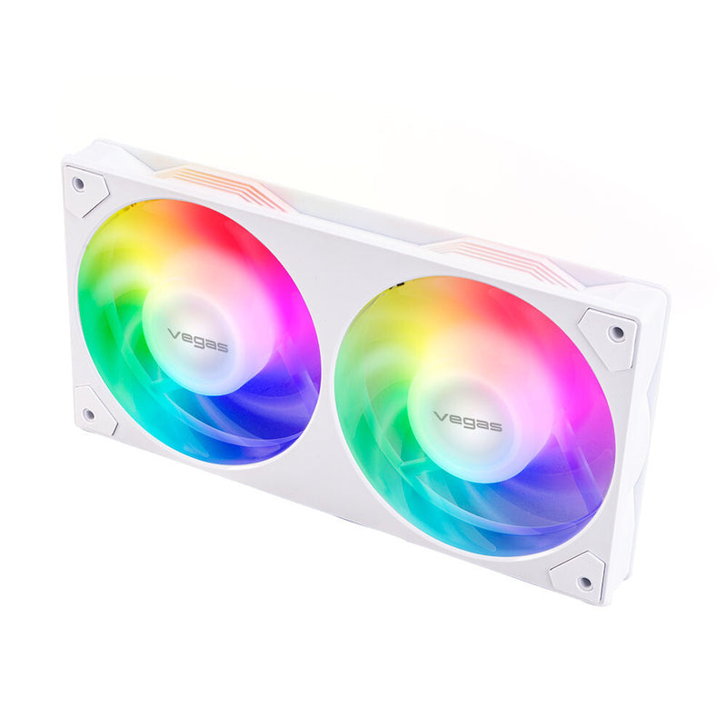 Akasa VEGAS A24 Computerkabinet, Processor Ventilator 12 cm Hvid 1 stk