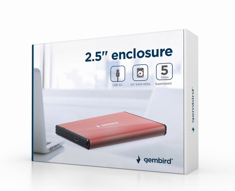 Gembird EE2-U3S-3-P drevkabinet HDD kabinet Lyserød 2.5"