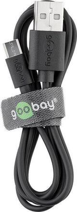 Goobay 72227 USB-kabel USB 2.0 1 m USB A Micro-USB B 0,48 Gbit/sek. Sort