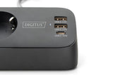 Digitus DA-70625 stikdåse 1,5 m 3 AC stikkontakt(er) Indendørs Sort