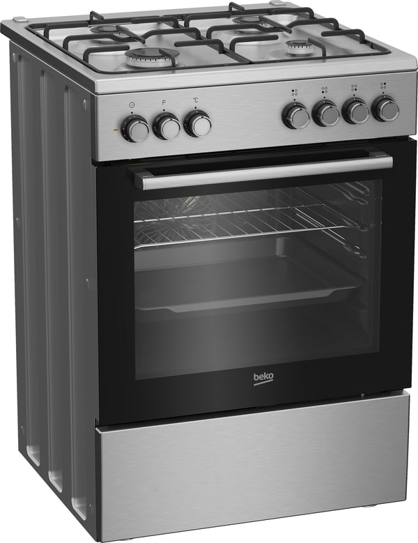Beko FBE62130GXDN komfur og ovn Fritstående komfur Elektrisk Gaskomfur Sort