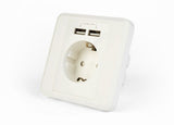 EnerGenie EG-ACU2A2-01 stikkontakt 2 x USB + CEE 7/3 Hvid