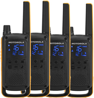 Motorola Talkabout T82 Extreme Quad Pack to-vejs radio 16 kanaler Sort, Orange