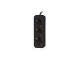 Lanberg PS0-03F-0150-BK stikdåse 1,5 m 3 AC stikkontakt(er) Indendørs Sort