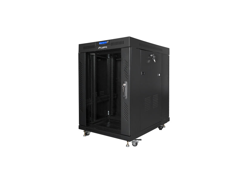 Lanberg FF01-8015-12BL stativ 15U Fritstående reol Sort