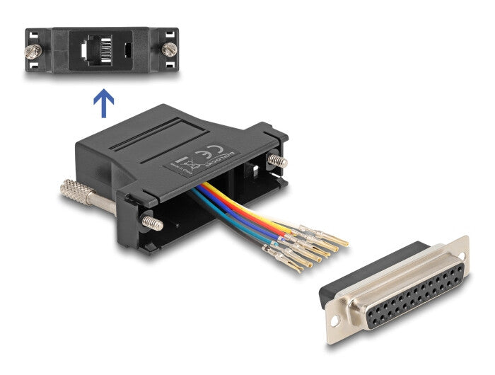 DeLOCK 67097 kabel kønsskifter D-Sub 25 RJ12 Sort