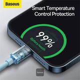 Baseus Crystal Shine kabel til mobiltelefon Lilla 1,2 m USB C Lightning