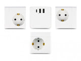 DeLOCK 11497 stikkontakt CEE 7/3 + USB Hvid