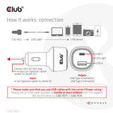 CLUB3D CAC-1922 oplader til mobil enhed Laptop Sort Cigartænder Automatisk