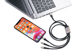 TROIKA DREIZACK PRO USB-kabel 1,2 m USB C USB C/Micro USB-A/Lightning 100 W Sort, Grå