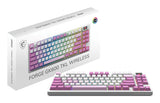 MSI FORGE GK600 TKL WIRELESS VIOLET tastatur Spil USB + Bluetooth QWERTY Spansk Lyserød, Violet, Hvid