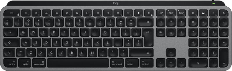 Logitech Master MX Keys S for Mac tastatur Kontor RF trådløs + Bluetooth QWERTY US International Aluminium, Sort