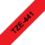 Brother TZE-441 etiketbånd Sort på rød
