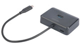 Deltaco USB-C hub med 4 USB-A porte, 5 Gbit/s, ekstra strømindgang, sort