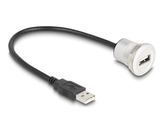 DeLOCK 88181 USB-kabel USB 2.0 0,3 m USB A Sort, Sølv