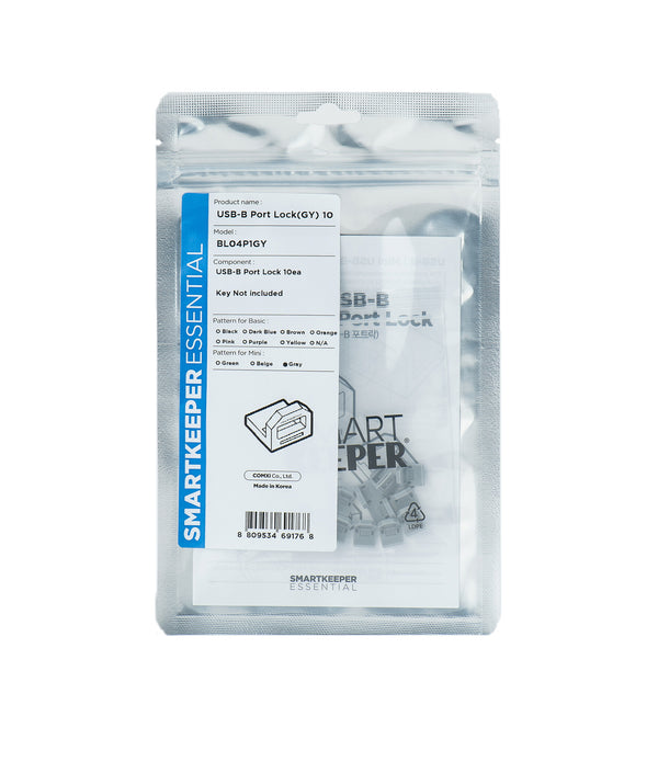 Smartkeeper BL04P1GY portblokering USB Type-B Grå Plast 10 stk