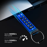 iStorage datAshur Pro USB3 256GB USB-nøgle USB Type-A 3.2 Gen 1 (3.1 Gen 1) Blå