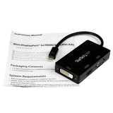 StarTech.com MDP2VGDVHD videokabel adapter 0,15 m Mini DisplayPort DVI-D + VGA (D-Sub) + HDMI Sort
