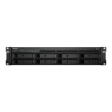 Synology RackStation RS1221RP+ NAS Stativ (2U) Ryzen Embedded V1500B 4 GB DDR4 32 TB HDD Aluminium, Sort