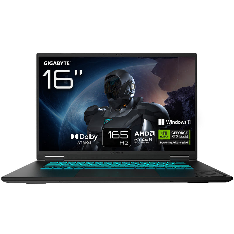 GIGABYTE GAMING A16 3WHK3DE894SH laptop AMD Ryzen™ 7 260 40,6 cm (16") WUXGA 16 GB DDR5-SDRAM 1 TB SSD NVIDIA GeForce RTX 5070 Wi-Fi 6E (802.11ax) Windows 11 Home Sort