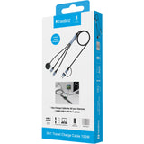 Sandberg 441-69 USB-kabel 0 m USB A/USB C 2 x USB-C/MagSafe 100 W Sort