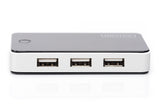 Digitus DA-70222 interface hub 480 Mbit/s Sort, Sølv