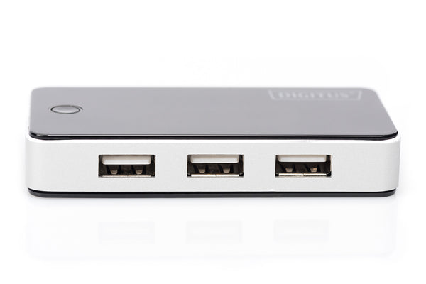 Digitus DA-70222 interface hub 480 Mbit/s Sort, Sølv