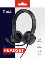 Trust Ayda Headset Ledningsført Opkald/musik Sort