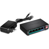 Trendnet TPE-LG50 netværksswitch Ikke administreret Gigabit Ethernet (10/100/1000) Strøm over Ethernet (PoE) Sort