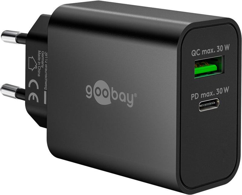 Goobay 75335 oplader til mobil enhed Universel Sort Vekselstrøm Hurtig opladning Indendørs