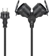 Goobay 65435 stikdåse 10 m 2 AC stikkontakt(er) Udendørs Sort