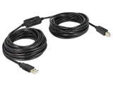 DeLOCK 11m, USB2.0-A - USB2.0-B USB-kabel USB A USB B 0,48 Gbit/sek. Sort