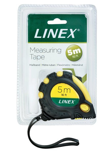 Linex MT5000 målebånd 5 m Sort, Gul