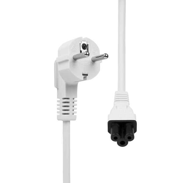 ProXtend Power Cord Schuko Angled to C5 2M White Hvid Strømstik type F C5 forbinder