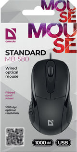 Defender STANDARD MB-580 mus Kontor Ambidextrous USB Type-A Optisk 1000 dpi