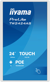 iiyama TW2424AS-W3P skilte display Interaktivt fladpanel 60,5 cm (23.8") LCD Wi-Fi 450 cd/m² Fuld HD Hvid Berøringsskærm Indbygget processer Android 24/7