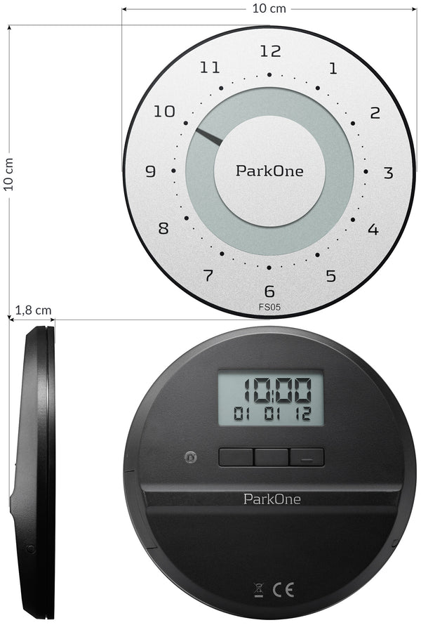 Needit ParkOne parkeringsskive Sort, Hvid, Metallic Elektronisk