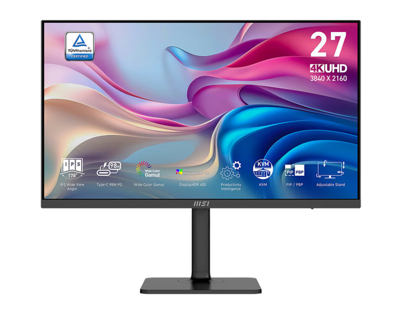 MSI MODERN MD272UPHGDE computerskærm 68,6 cm (27") 3840 x 2160 pixel 4K Ultra HD Sort